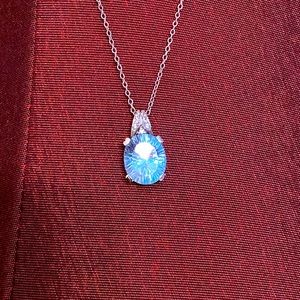 NWOT GLACIER TOPAZ STERLING NECKLACE